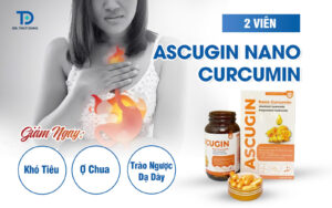 2 Viên Ascugin Nano Curcumin Giảm Ngay Khó Tiêu, Ợ Chua, Trào Ngược Dạ Dày