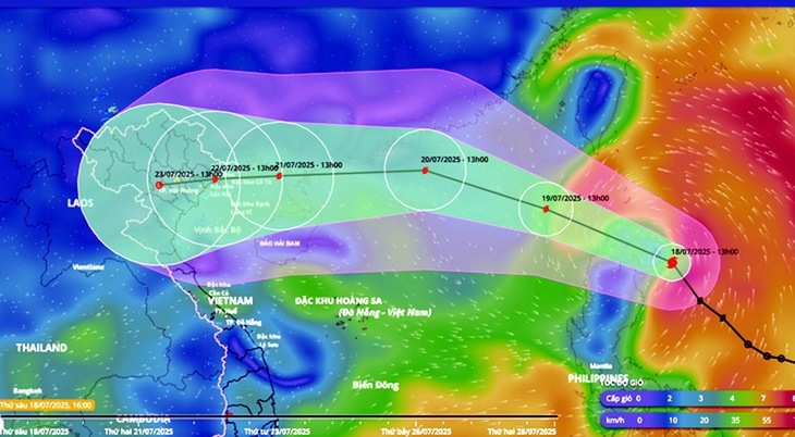 Bão WIPHA là cơn bão số 3 trong năm 2025